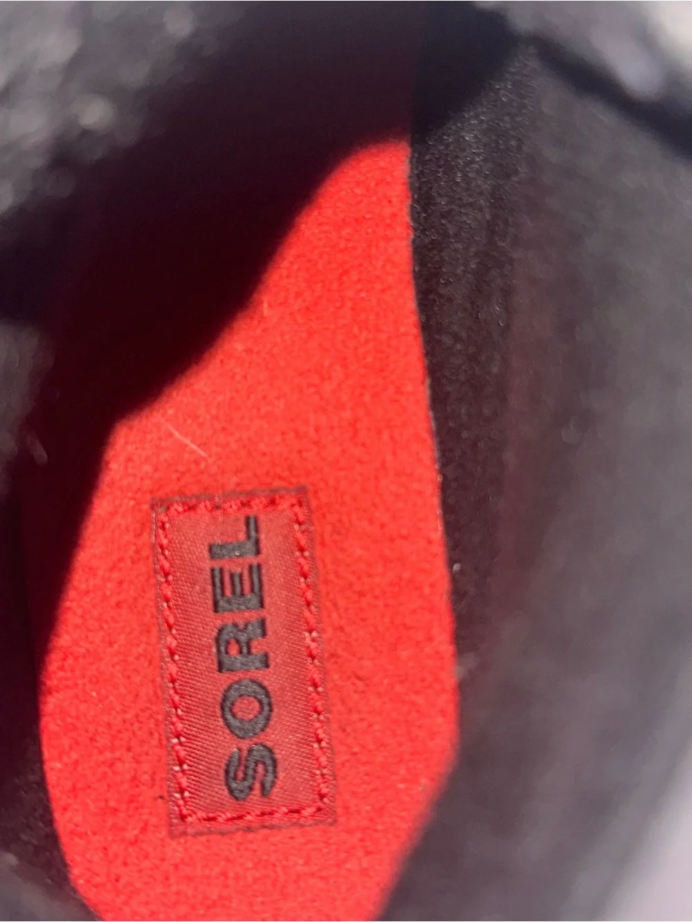 SOREL Winter Slimpack Lace Snow Boots Black Gray Red Kids Size 3